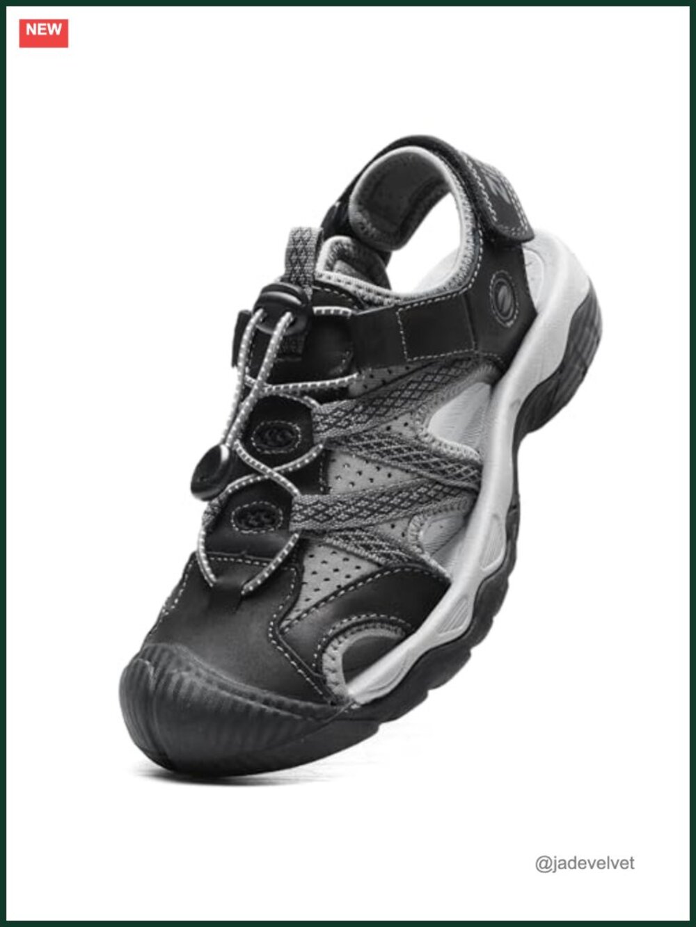 Closed Toe Hiking Sandals with Adjustable Buckle - Water Shoes for Outdoor